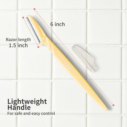 Dermaplaning Tool 6 Razors/Dermaplanie Razor, Eyebrow Razor, Facial Razor, Face Razor Peach Fuzz Remover, Exfoliating Face with Stainless Steel Safety Cover for Sensitive Skin