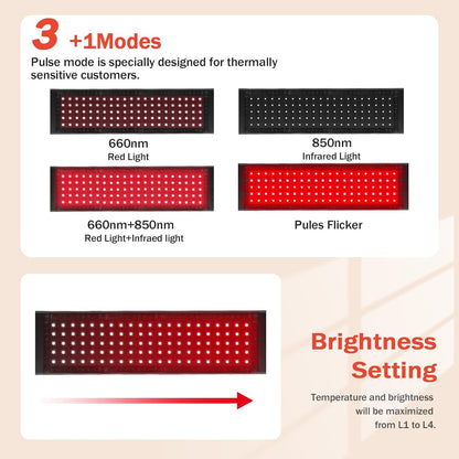 Red Light Therapy for Body, Infrared Light Therapy for Shoulder Waist Muscle Pain Relief, Upgraded 3 in 1 Led Beads, 660Nm Red Light &850Nm near Infrared Light Therapy Belt Wrap Timer Remote Control